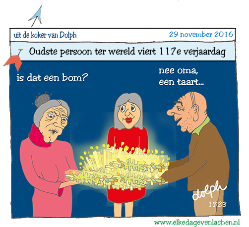 117 jarige viert vandaag haar verjaardag